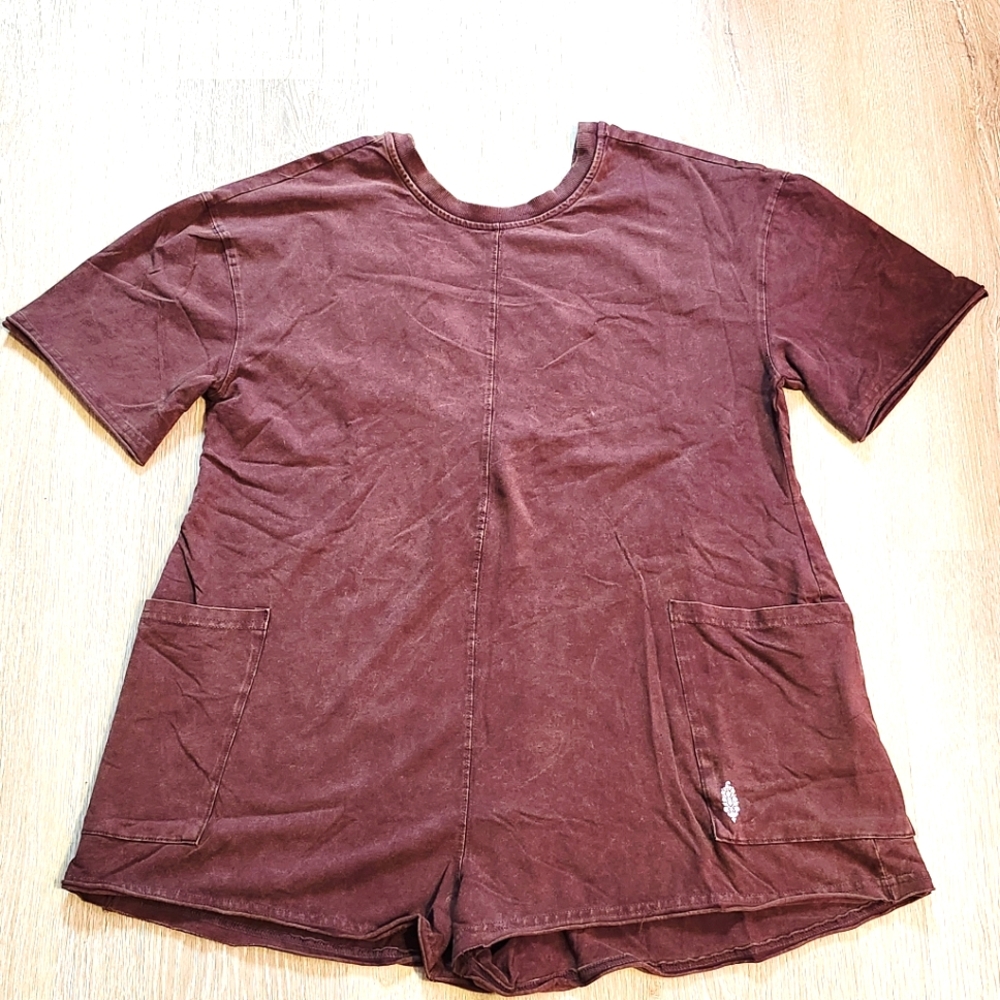 Free People Hot Shot Tee Romper NWOT - Picture 1 of 7